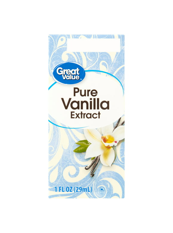 Great Value Pure Vanilla Extract, 1 fl oz (Ambient, Plastic Container)