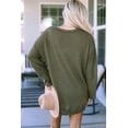 thumbnail image 6 of Juniors Top Green Waffle Knit High Slits Oversized (green, medium), 6 of 12