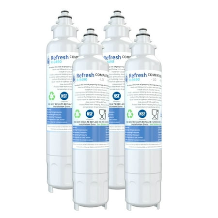 

Replacement Water Filter For LG Tier1 RWF1160 -by Refresh (4 Pack)