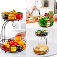 thumbnail image 4 of Auledio Houseware 2 Tier Fruit Basket Bowl with Banana Tree Hanger for Kitchen, Black, 4 of 8