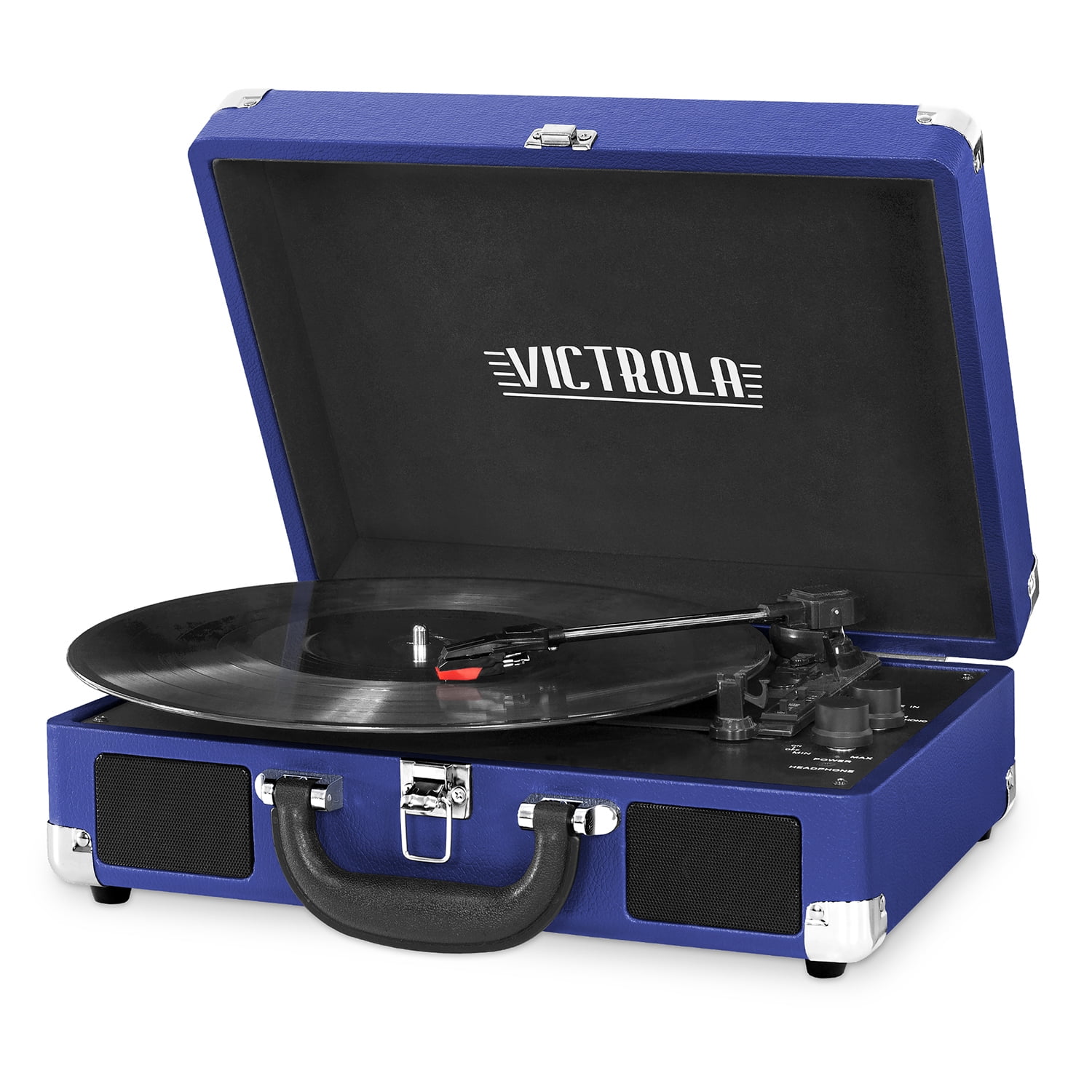 Victrola Bluetooth Portable Suitcase Record Player with 3speed Turntable Cobalt