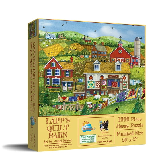 SUNSOUT INC - Lapp's Quilt Barn - 1000 pc Jigsaw Puzzle by Artist: Janet Stever - Finished Size 20" x 27" - MPN# 63432