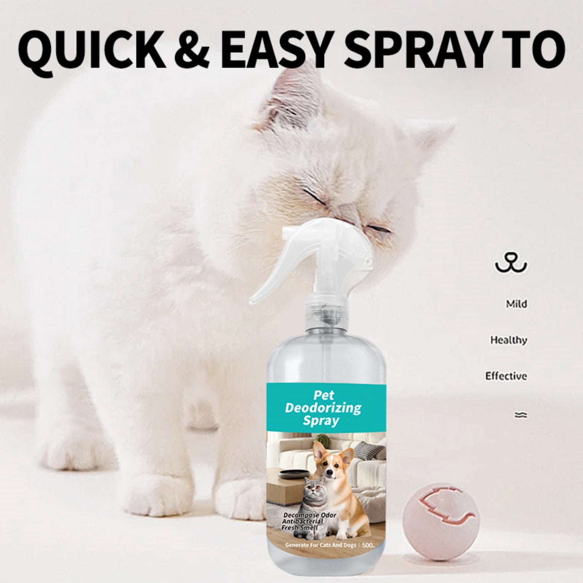 Pet Deodorizing Spray Cleaner Pet Smell Eliminator -16.9oz Dog and Cat Deodorizing Spray for Home