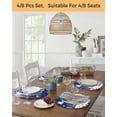 thumbnail image 5 of 15 Inch Round Placemats Set of 6, Navy Blue Christmas Non Slip Heat Insulation PP Table Mats, Xmas Elk Tree Snowflake Forest Washable Place Mats for Kitchen Dining Party Table Decor, 5 of 7