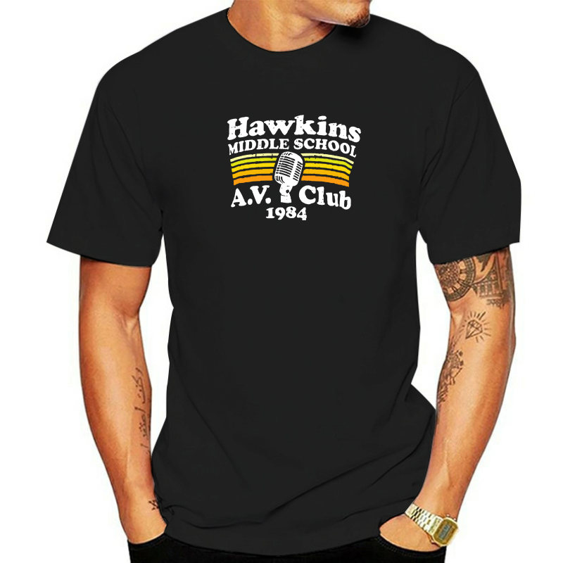 thumbnail image 2 of Hawkins Middle School A.V. Club T Shirt hawkins av club eleven netflix stranger dustin things mike lucas, 2 of 5