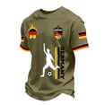 thumbnail image 6 of Soccer Cup 2026 Jersey for Men, Crew Neck Short Sleeve Deutschland Kicker Graphic Tee with Waffle Knit - Breathable Athletic Top Army Green L, 6 of 6