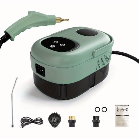 2500W Handheld Steam Cleaner 1.1L – 6-Gear Pressurized Steamer for Home, Car, Kitchen, Grout & Tile, Lightweight with Transparent Tank & Key Switch