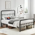 thumbnail image 5 of Lifezone Full Bed Frame, Classic Metal Platform Bed Frame, with Charging Station and LED, No Need for Springs, Black, 5 of 10