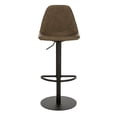 thumbnail image 2 of SAFAVIEH Sky Rustic Leather Adjustable Gaslift Swivel Barstool, Olive, 2 of 7