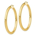 thumbnail image 2 of 10K Yellow Gold Polished 4mm x 50mm Tube Hoop Earrings, 2 of 6