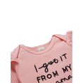 thumbnail image 4 of Xingqing 3Pcs Newborn Infant Baby Girls Clothes Letter Ruffle Long Sleeve Romper Floral Pants Headband Outfits, 4 of 7