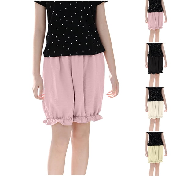 Pounoo New 2025 Girls Shorts Size 10-12 Fashion Solid Summer Shorts Elastic Waisted Lightweight Shorts for Girls