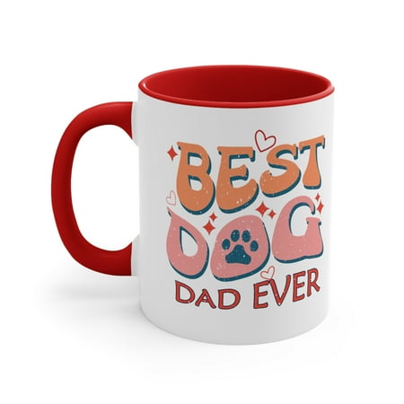 

Fathers Day Coffee Mug Best Dog Dad Ever Retro Gift for Dad Grandad 11oz