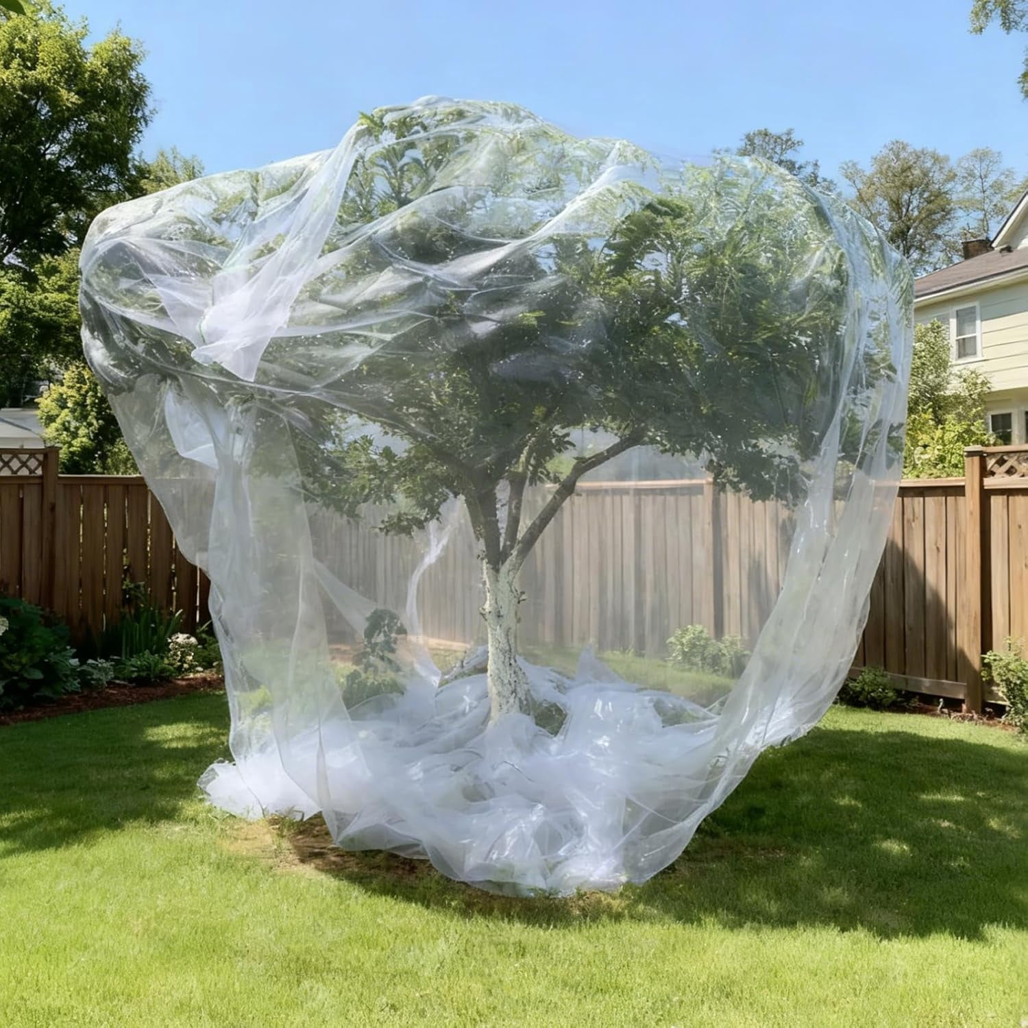 13x13Ft Extra Large Fruit Tree Netting Cover with Zipper & Drawstring, Garden Mesh Netting for Protecting Plants from Birds,Squirrels &Bug,Ultra Fine Weather Resistant Tree Netting