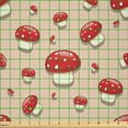 thumbnail image 2 of Ambesonne Polka Dots Fabric by the Yard Microfiber, Cartoon Mushrooms, 10 Yards, Ivory Red Tan, 2 of 2
