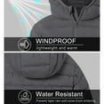 thumbnail image 4 of Kids Puffer Jacket Packable Lightweight Girls Boys Full Zip Hooded Warm Winter Down Coat with Pockets 4-15 Years (5 Years, Dark Gray), 4 of 7