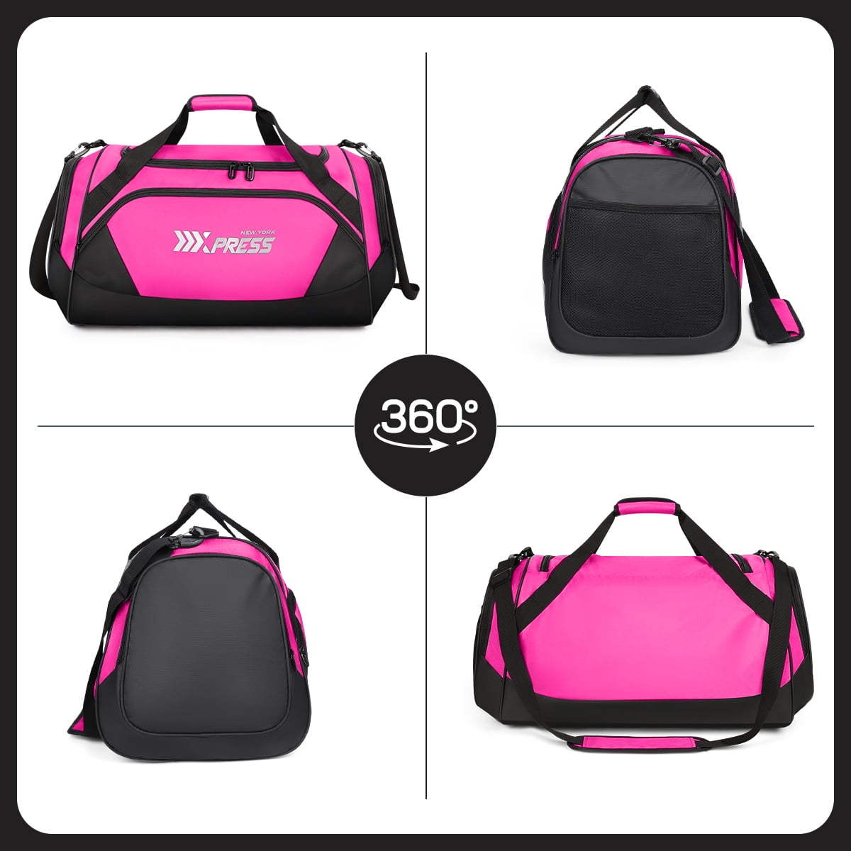 28" Travel Duffle Bag with Shoe Compartment, 75L Large Overnight Bag for Gym Sport Travel,Pink - LX238