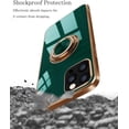 thumbnail image 2 of Desighed for iPhone 12 Pro Max Case 6.7" Shockproof Silicone Cover Ring Holder Magnetic Kickstand Electroplated Soft TPU Frame Anti-Scratch Protective Bumper Phone Cases - Green, 2 of 14