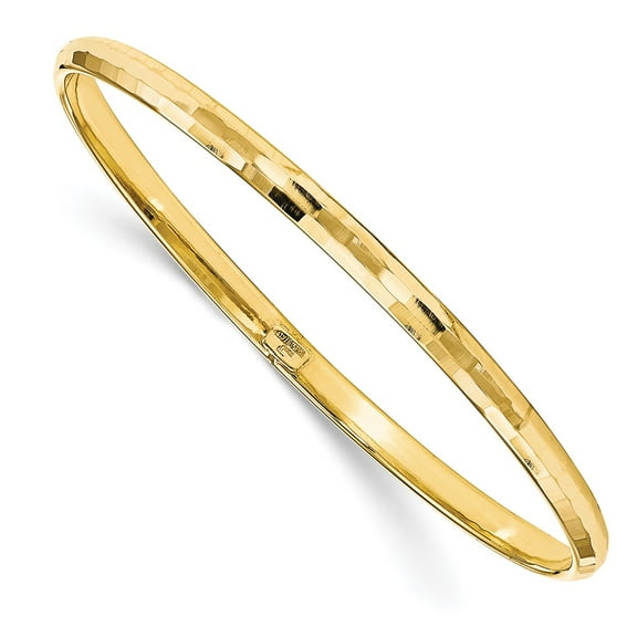 10k Yellow Gold Bracelet Bangle 4.25 mm 7 in Polished