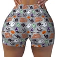 thumbnail image 2 of Uemuo Happy Halloween Pattern Women Workout Impact Shorts Scrunch Butt Lifting Gym Shorts Seamless Booty Biker Shorts-Large, 2 of 8