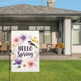 thumbnail image 3 of AMHNF Hello Spring Floral Bird Linen Garden Flag for Spring Summer Home Outdoor Garden Yard Door Decor 12x18 inch, 3 of 5