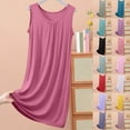 thumbnail image 1 of BiZtdJrK Chemises de Nuit Rouges d'Été pour Femmes Grande Taille Col Rond Chemise de Nuit Ample Douce Confortable Sans Manches TG, 1 of 7