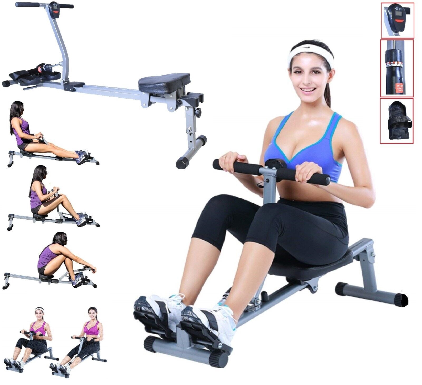 Iron Bar Fitness Rowing Machine: Full Body Workout for Weight Loss and Stay in Shape