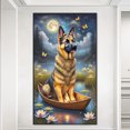 thumbnail image 3 of Pintura de diamante 5D DIY, Kit de decoración de perro lobo en un barco, taladro redondo completo, 40x70cm, 3 of 9