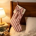 thumbnail image 5 of Aoyunhp 1Pc Burlap Christmas Stockings,Retro Bow Plaid Stripe Stocking,Rustic Jute Holiday Sock Decor for Mantel and Tree Bags for Candy and Farmhouse Xmas Decorations,Hot Pink, 5 of 6