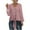Pink, variant on Ahdbta Women's Sweaters Button Down V-Neck Waffle Knit Pullover Tops Swiss Dot Patchwork Long Sleeve Tie Knot Hem Shirts