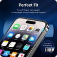 thumbnail image 2 of iPhone 15 Tempered Glass Screen Protector with Camera Lens Guard, Matte Finish, 2 Pack, 9H Hardness, 2 of 7
