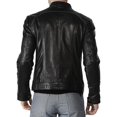 thumbnail image 2 of New Men's Genuine Lambskin Leather Jacket Black Motorcycle Biker Jacket A437, 2 of 3