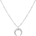 thumbnail image 4 of Stainless Steel Moon Crescent Half Circle Charm Statement Anniversary Colloar Necklace, 4 of 6