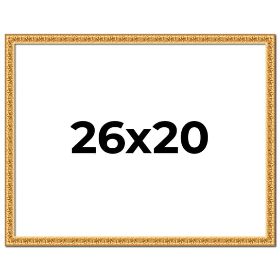 26x20 Frame Gold Real Wood Picture Frame Width 1 inches | Interior Frame Depth 0.5 inches | Edwina