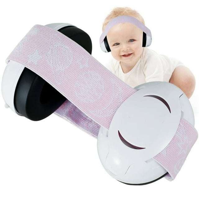 Écouteurs Antibruit pour Bébé avec Sangle Élastique, Coussinets d'Oreille Ajustables à Réduction de Bruit pour Bébés et Tout-Petits