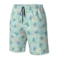 thumbnail image 6 of Uemuo Sea Turtle Pattern Men's Swim Trunks Hawaiian Beach Bathing Suit Swimsuits Beach Quick-Dry Shorts with Pockets-Medium, 6 of 9