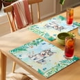 thumbnail image 4 of Cartoon Wolf Placemats Set of 6 Summer Butterfly Flowers Tropical Palm Plants Place Mats Indoor Wipeable Table Mats Washable Dining Table Placemats for Kitchen Holiday Party Home Decor 13x19 Inch, 4 of 9