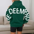 thumbnail image 5 of Womens Back Letter Print Hoodies Fashion Oversize Long Sleeve Loose Hooded Sweatshirt y2k Casual Sweatshirts With Pocket, 5 of 7