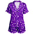 thumbnail image 4 of Angala Halloween Pajamas Women Graphic Pjs Outfits Ladies Pajama set Size 2XL Purple, 4 of 4