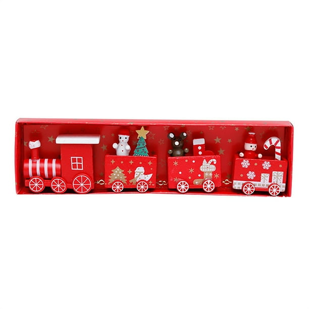 Tren De Navidad Decoración De Tren De Navidad De Madera Adorno De Escritorio De Navidad Regalos De Navidad Para Niños seitruly HA040448-02