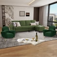 thumbnail image 3 of Jarenie Linen L Shaped Sectional Sofa with Ottoman, Green, 3 of 7