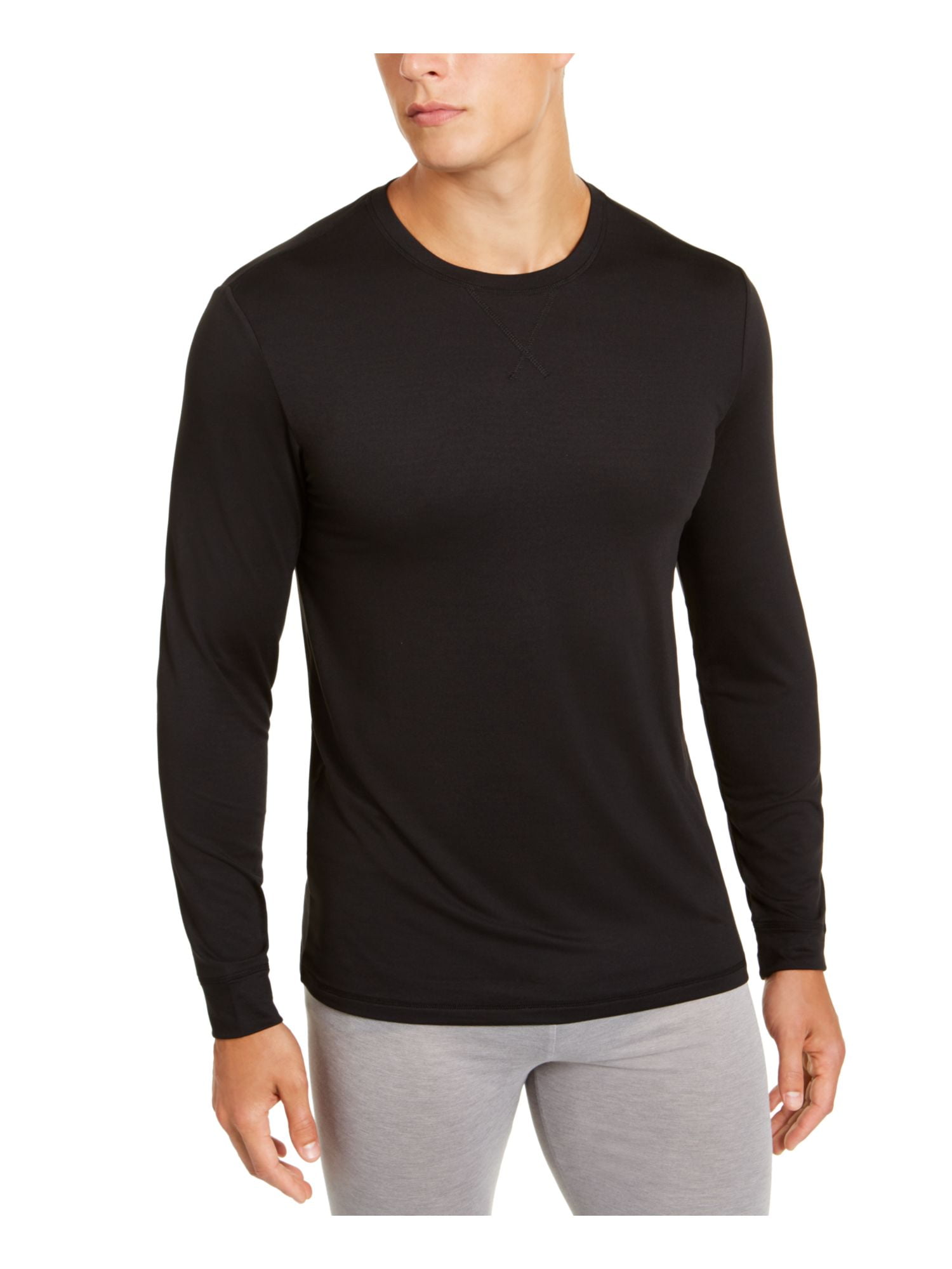 32 Degrees - 32 DEGREES HEAT Mens Black Solid Long Sleeve Crew Neck ...