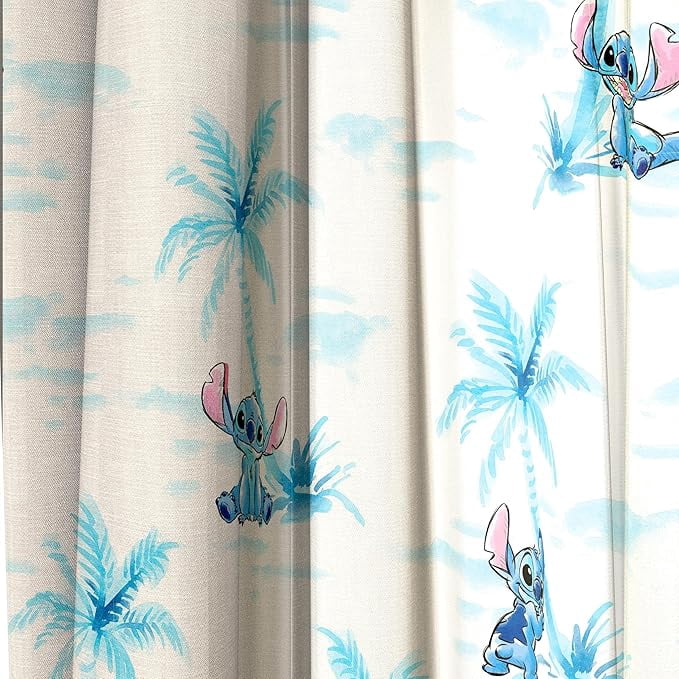 Disney Lilo & Stitch Watercolors 2 Panels Blackout Curtains Set, 63 Inch Long