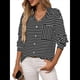 thumbnail image 3 of Camisas de Mujer con Botones, Blusas Clásicas A Rayas de Larga con Cuello y Bolsillo para Oficina. Negro XL, 3 of 9