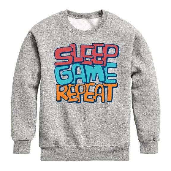 Instant Message - Sleep, Game, Repeat - Toddler & Youth Crewneck Fleece Sweatshirt