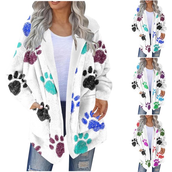 Mceream Cardigan Sweatshirt for Women Casual Fall Trendy Printed Long Sleeve Jackets Oversized Fashion Button Sweatshirt 2025 Plus Size Outwear Chaqueta Elegante Para Mujer Sky Blue XXL