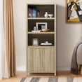thumbnail image 6 of ARKANTOS 5 Shelf Bookcase with Doors Adjustable Shelf and Storage Cabinet Coastal Oak, 6 of 6