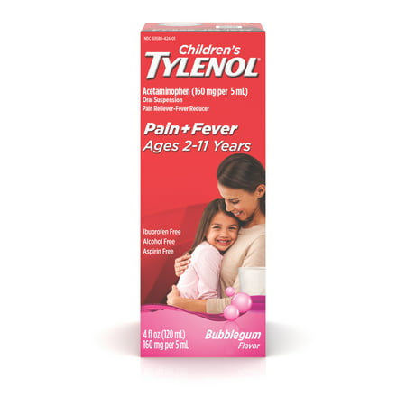 Children's Tylenol Pain + Fever Relief Medicine, Bubble Gum, 4 fl. (Best Medicine For Urticaria)