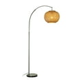 thumbnail image 2 of 75" 1-Light Black Arc Floor Lamp with Hand-woven Bamboo Shade and Marble Base, 2 of 6
