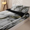thumbnail image 3 of Homewish Black Gold Marble Zipper Twin Comforter Sets with Fitted Sheet and 2 Pillowcases,Classic Contemporary Zipper Bedding Set,Black Reversible,4pcs, 3 of 8